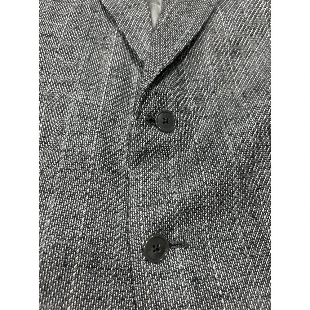 Vintage Christian Dior Monsieur Blazer Mens 44R Gray Silk Wool Tweed Sport Coat
